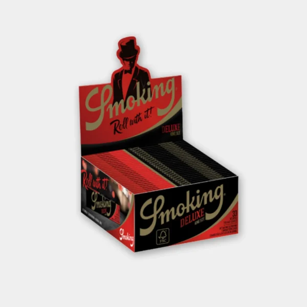 smoking-deluxe-blck-ks-box Smoking Deluxe Black Kingsize Vloei – 50 packs